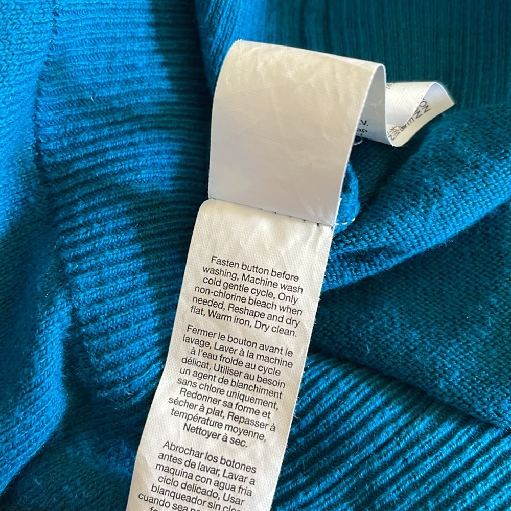 Gap Women’s Long Sleeve Crew Neck Cardigan in Mountain Teal - Picture 7 of 8